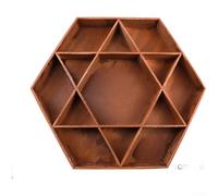 GANCEI Per vassoio esagonale in legno a stella, supporto per gioielli in legno di pioppo, scatola decorativa bianca per desktop di casa, matrimoni, festival (JM01660)