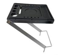GANCEI Scaletta multiuso pieghevole da lavoro, panca compatta in ferro per officina e attività all'aperto, ripiano telescopico 34 x 27 cm, resistente all'usura