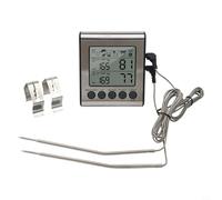 GANCEI Termometro digitale per carne, con due sonde di temperatura, display LCD retroilluminato, allarme di temperatura per la cottura della carne, termometro per barbecue (doppia sonda)