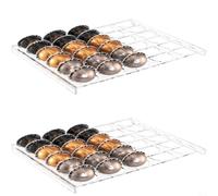 GANCEI Vassoio organizer per capsule di caffè in acrilico trasparente con cassetto, contiene 30 capsule per riporre la cucina e facile accesso (2 pezzi)