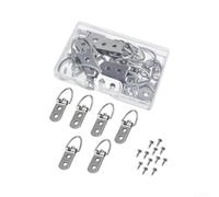 Ganci a D per appendere quadri, 58 mm, in metallo (90 pezzi, argento) | Dimensioni 58 x 16 mm, finitura in metallo argentato, nascosto dietro le cornici, estetica ordinata, necessari strumenti