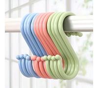 Ganci a forma di S multifunzionali, realizzati in plastica resistente, possono essere utilizzati per appendere vestiti, asciugamani e cappelli. Non è necessario alcuno strumento per l'installazione, a