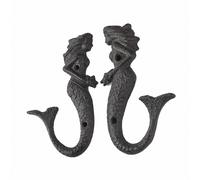 Ganci a Forma di Sirena in Ghisa Ferramenta Vintage per Patio