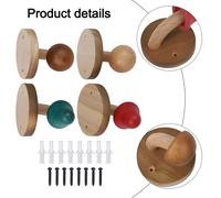 Ganci a fungo in legno da parete 4 pezzi con viti per uso cappotto e asciugamano