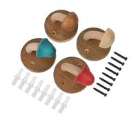 Ganci a fungo in legno da parete 4 pezzi con viti per uso cappotto e asciugamano