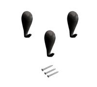 Ganci a Goccia per Quadri in zama con Chiodi - Dimensioni mm 27 x 14 - Confezione da 3 pezzi - Ganci per Appendere Quadri al Muro - Nero