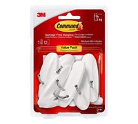 Ganci a muro Command Medium Wire Ganci da parete senza danni con strisce adesive Ganci da parete senza attrezzi per appendere decorazioni negli s