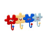 Ganci A Parete Colorati, Nessuna Perforazione Richiesta, 8,5x8 Cm, Ganci Per Cappotto Autoadesivo, Cartoni Animati Di Cartoni Animati, Design Creativo, Per Bagno, Cucina