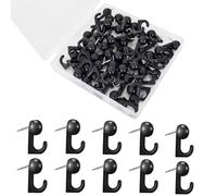 Ganci A Puntina 50 Pezzi Ganci Per Puntina Da Disegno Plastica Puntine Decorative Chiodi Per Ganci Per Parete Fotografica, Bacheca, Casa, Ufficio, Forniture Scolasticheolastiche (Nero)