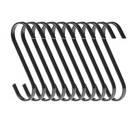 Ganci a S 12 cm Gancio Appendiabiti a Forma di S in Acciaio Inox Multifuzionali Gancetti Ideal per Utensili da Cucina, Asciugamani, Vestiti, Piante, Attrezzi da Giardinaggio 10 Pezzi (Nero)
