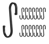 Ganci a S 15 Pezzi Ganci a S Neri in Alluminio Multifunzione Ganci Appesi S per Cucina Armadio Bagno Giardino e Ufficio per Pentole Tazze Vestiti Asciugamani
