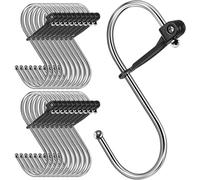 Ganci a S, 20Pcs Di Gancio a Forma Di S in Metallo Con Anello Di Sicurezza Ganci