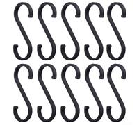 Ganci a S in alluminio per appendere oggetti da cucina e per la casa come tazze da caffè, utensili da griglia, piante e panni, confezione da 10 ganci in metallo (nero)