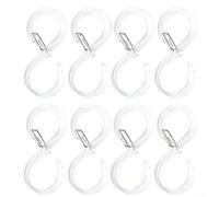 Ganci a S in polipropilene, confezione da 8 pezzi, per esigenze di sospensione da leggere a medie, in cucine e bagni residenziali (grandi, trasparenti)