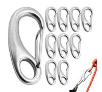 Ganci A Scatto - Portachiavi In Acciaio Inossidabile - 10 Pezzi Multifunzionale Acciaio Inox Forma Sgancio Rapido per Borracce Chiavi Barca Escursionismo Campeggio