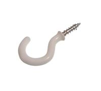 Ganci A Scomparsa In Plastica Bianca Rivestiti Con Vite 25Mm 1"