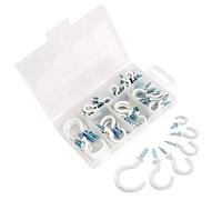 Ganci a Soffitto Bianco Gancio a Vite Rivestito in Vinile Gancio della Tazza a Soffitto Kit Assortimento di Viti Ganci Utilizzato per Appendere il Tazze Articoli per la Casa 70 Pezzi 6 Misure