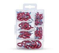 Ganci a tazza da avvitare, Ganci da parete avvitati, 70 pezzi for coppe for occhi di pecora multicolori Vite(Red)