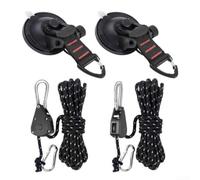 Ganci a Ventosa con Leva 16cm Extra Forti per Campeggio(Pulley Lock Set) | Plastica e nylon, 16cm lunghezza, tenuta extra per forte, ideale per campeggio auto, installazione rapida