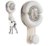 Ganci a ventosa da bagno, ganci appendiabiti appendibili, in ABS, multifunzionali, riutilizzabili, ganci multiuso con forte cuscinetto di carico per accappatoio, lavabo e cappello, 6 x 11,5 x 3,2 cm
