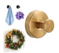 Ganci a ventosa dorati per ghirlande, senza trapano, in acciaio inox, per asciugamani, doccia, vetri, porte, bagni e specchi, resistenti e riutilizzabili