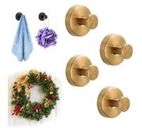 Ganci a ventosa dorati per ghirlande, supporti in acciaio inox per asciugamani, doccia, vetri, porte, bagni e specchi, set da 4 pezzi