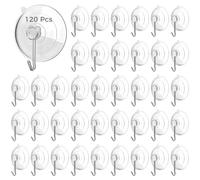 Ganci a ventosa in PVC trasparente per bagno, 120 pezzi, senza forare, ganci in metallo per una facile installazione del vetro