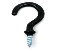 Ganci a vite ad occhiello in acciaio al carbonio rivestiti in plastica | Multicolor 25 pz 27/31/38/48 mm for Appendere Tazze, Chiavi, Cappelli, Vestiti, Decorazioni(Noir,48mm)