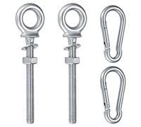Ganci a Vite con Moschettoni, M8 x 80 mm, Viti ad Occhiello con Filettatura Metrica, 2 pezzi di Viti ad Anello, Ganci ad Anello, 2 pezzi di Ganci Moschettoni in Acciaio Inox