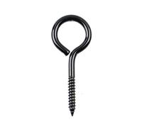 Ganci a vite da 2,56 pollici, confezione da 5 ganci a vite in acciaio inossidabile for filo da giardino, cavi di fissaggio, luci sospese, uso interno ed esterno(M5*65mm-Black Loop)