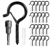 Ganci a Vite M5, 20 Pezzi Gancio da Soffitto, Gancio lampadario Multiuso, Ganci Avvitabili in Metallo, per Piante, Tazze, Decorazioni Artistich con 1 cacciavite ad alette