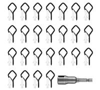 Ganci a Vite per Legno, 25 Pz Ganci Avvitabili, Occhielli a Vite, Viti a Gancio Autofilettanti in Acciaio Inox con Fusibile, Ganci a Soffitto per Appendere Cestini Piante, Nero/Forma di Diamante