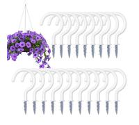 Ganci a vite - Supporto per appendere interni ed esterni, set di 20 ganci di fissaggio, per casa, appartamento, cucina, bagno, cantina, garage, balcone, giardino e capannoni