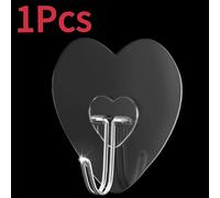 Ganci adesivi a cuore trasparenti senza forare - portachiavi/asciugamani