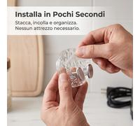 Ganci Adesivi da Muro Doppi Cucina, Supporto Spina 5kg, gancio adesivo