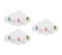 Ganci adesivi da parete, 3 pezzi, in plastica, a forma di nuvola, per la