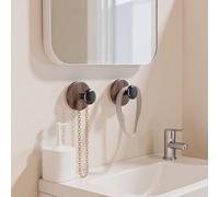 Ganci adesivi for asciugamani - Ganci for doccia con ventosa, ganci for armadietti da parete senza foratura, organizzano cucina, ingresso, porte, armadi su superfici lisce(4pcs)