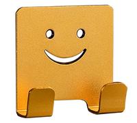 Ganci Adesivi - Ganci Da Parete Per Appendere Senza Trapano, Gancio In Lega Di Alluminio Con Faccina Sorridente, Gancio Per Cappotti Decorativo, Gancii Autoadesivi Resistenti Impermeabili Per Il Bagno