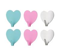 Ganci Adesivi in Metallo,6 Pezzi Appendini Adesivi da Muro per Oggetti,Gancio da Parete a Forma di Cuore,per Casa,Bagno e Cucina,Appendiabiti, Portasciugamani,Gancio da Parete di Casa