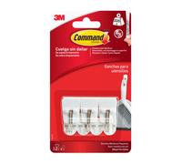 Ganci adesivi in plastica 3M Command™ con punta metallica piccoli Bianco