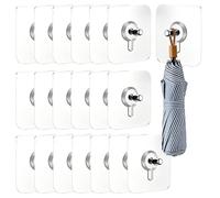 Ganci Adesivi Parete - 20 Pezzi Appendi Appendini Senza Chiodi, Supporto Auto-adesivo | Portasciugamani Impermeabile Senza Forare Per Casa Cucina Bagno Piastrelle Cemento