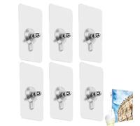 Ganci adesivi per pittura - 6 ganci per quadri da parete, senza chiodi, nessun danno, ganci per cornici per poster e foto