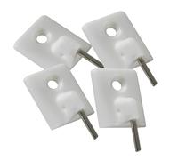 Ganci Adesivi per Tende, Supporti per Bacchette e Bastoni, Fissaggio Adesivo o con Fori, Resistenti e Facili da Montare, Accessori Universali per Casa e Ambienti (Bianco, 4 pz.)