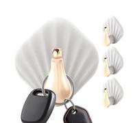 Ganci Adesivi Resistenti 4 Pezzi Supporto Impermeabile Robusto Senza Forare | Ganci Riutilizzabili Forti Adesivi Per Casa Doccia Camera Soggiorno Cucina Appartamento Confezione da 4 pezzi bianco perla