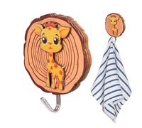 Ganci adesivi resistenti | Gancio portachiavi in legno a forma di animale in stile cartone animato, gancio da parete, gancio adesivo da parete per doccia, cucina, bagno