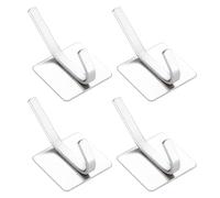Ganci adesivi resistenti impermeabili in acciaio inossidabile senza trapano gancio per porta per cappotto, accappatoio, asciugamano, cappello, bagno, cucina, cappotto, torre, multiuso, senza bisogno