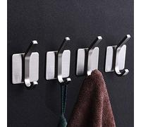 Ganci Adesivi Senza Foratura Gancio Ganci Portasciugamani -CEINTER Ganci Porta Asciugamani Appendiabiti 4 Pezzi Bagno per Appendere Asciugamano 3M 304 Acciaio Inox Cucina per Canovacci,Chiavi