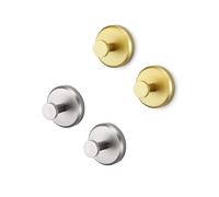Ganci adesivi senza trapano Appendiabiti da bagno e cucina in acciaio inox Ganci da parete versatili per porte in vetro Hearthcove (colore: 4 A)