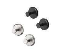 Ganci adesivi senza trapano per bagno e cucina all'uncinetto in acciaio inossidabile ganci resistenti per porte in vetro Hearthcove (colore: 4 B)