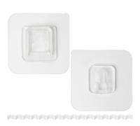 Ganci Adesivi Trasparenti, 16 coppi, 60 x 60 mm, Gancio multiuso per aderire a porte e pareti in bagni, cucine, garage, decorazioni, portasciugamani autoadesivo, Ganci adesivi parete, gancio fissaggio